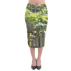 Bitter Melon Velvet Midi Pencil Skirt by artworkshop