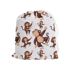 Monkey-seamless-pattern Drawstring Pouch (xl) by Jancukart