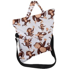 Monkey-seamless-pattern Fold Over Handle Tote Bag by Jancukart