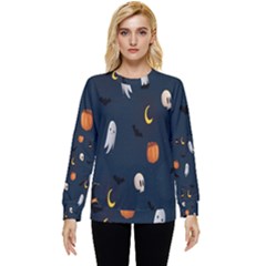 Halloween Ghost Pumpkin Bat Skull Hidden Pocket Sweatshirt by artworkshop