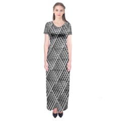 Grid Wire Mesh Stainless Rods Metal Short Sleeve Maxi Dress by artworkshop