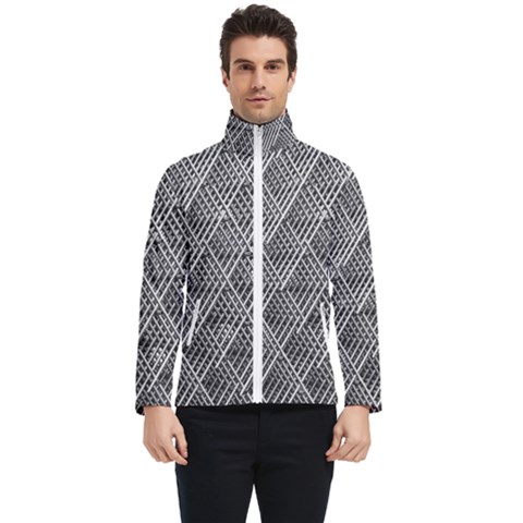 Grid Wire Mesh Stainless Rods Metal Men s Bomber Jacket by artworkshop