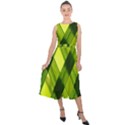 Leaves Grass Woven Midi Tie-Back Chiffon Dress View1