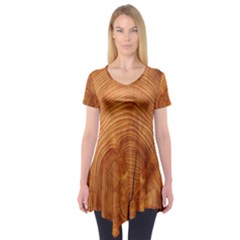 Annual Rings Tree Wood Short Sleeve Tunic  by artworkshop