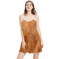 Annual Rings Tree Wood Summer Frill Dress by artworkshop