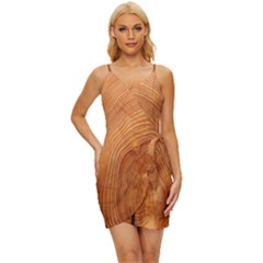 Annual Rings Tree Wood Wrap Tie Front Dress by artworkshop