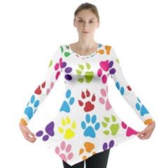 Paw Print Long Sleeve Tunic  by artworkshop