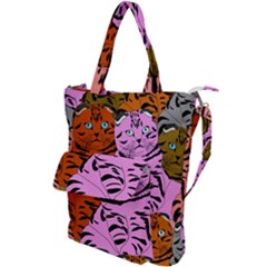 Tileable Seamless Cat Kitty Shoulder Tote Bag by artworkshop