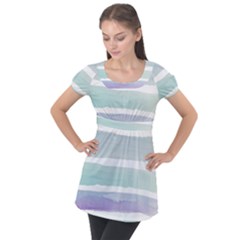 Watercolor Puff Sleeve Tunic Top by artworkshop