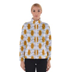 Flowers-gold-blue Women s Bomber Jacket by nate14shop