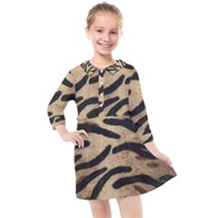 Tiger 001 Kids  Quarter Sleeve Shirt Dress by nate14shop