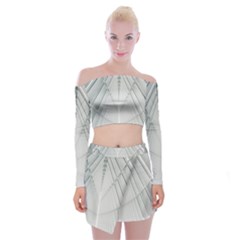 Architecture Building Off Shoulder Top With Mini Skirt Set by artworkshop