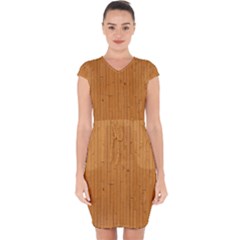 Hardwood Vertical Capsleeve Drawstring Dress  by artworkshop