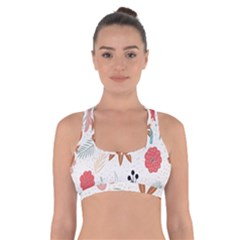 Nature Flora Cross Back Sports Bra by artworkshop