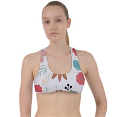 Nature Flora Criss Cross Racerback Sports Bra by artworkshop