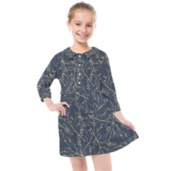 Nature Twigs Kids  Quarter Sleeve Shirt Dress by artworkshop