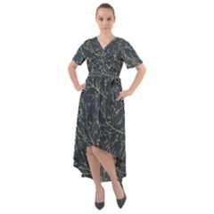 Nature Twigs Front Wrap High Low Dress by artworkshop