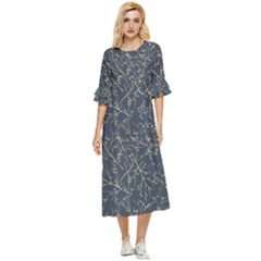 Nature Twigs Double Cuff Midi Dress by artworkshop