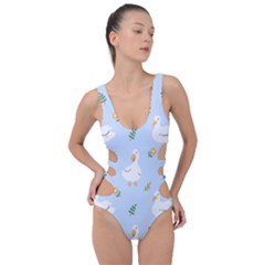 Duck-flower-seamless-pattern-background Side Cut Out Swimsuit by Jancukart