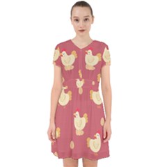 Cute-chicken-eggs-seamless-pattern Adorable In Chiffon Dress by Jancukart