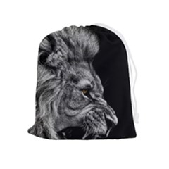 Angry Male Lion Drawstring Pouch (xl) by Jancukart