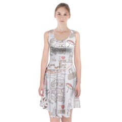 I Love London Drawing Racerback Midi Dress by Jancukart