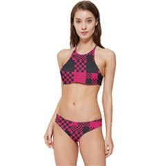 Cube-square-block-shape-creative Banded Triangle Bikini Set by Amaryn4rt