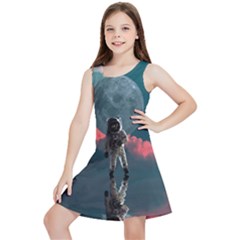 Astronaut-moon-space-nasa-planet Kids  Lightweight Sleeveless Dress by Jancukart