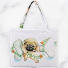 Pug-watercolor-cute-animal-dog Mini Tote Bag by Jancukart