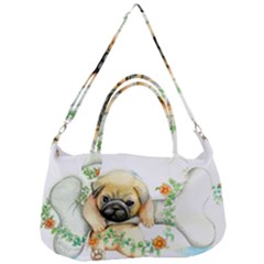 Pug-watercolor-cute-animal-dog Removal Strap Handbag by Jancukart