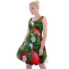 Strawberries-fruits-fruit-red Knee Length Skater Dress by Jancukart