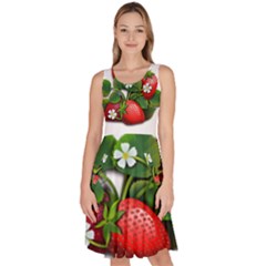 Strawberries-fruits-fruit-red Knee Length Skater Dress With Pockets by Jancukart