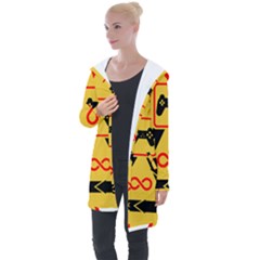 Gamer-geek-video-game-sign-fan Longline Hooded Cardigan by Jancukart