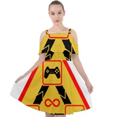 Gamer-geek-video-game-sign-fan Cut Out Shoulders Chiffon Dress by Jancukart