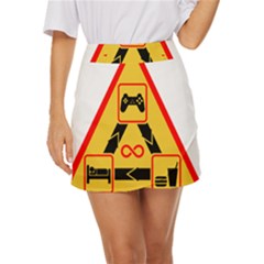 Gamer-geek-video-game-sign-fan Mini Front Wrap Skirt by Jancukart