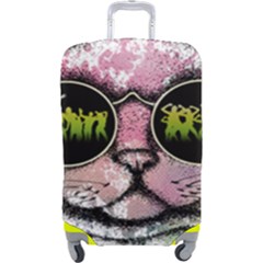 Black-cat-head Luggage Cover (large) by Jancukart