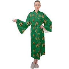 Water Lilies In The Soft Clear Warm Tropical Sea Maxi Velour Kimono by pepitasart