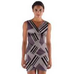 Abstract Pattern Geometric Backgrounds   Wrap Front Bodycon Dress by Eskimos