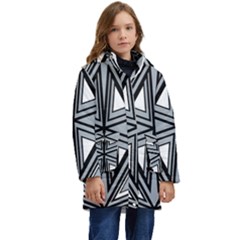 Abstract Pattern Geometric Backgrounds   Kid s Hooded Longline Puffer Jacket by Eskimos