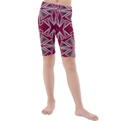 Abstract Pattern Geometric Backgrounds  Kids  Mid Length Swim Shorts by Eskimos