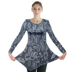 Internet Planet Drinks Long Sleeve Tunic  by artworkshop