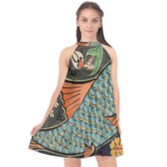 Mosaic Halter Neckline Chiffon Dress  by artworkshop