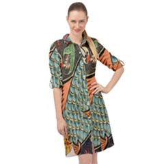 Mosaic Long Sleeve Mini Shirt Dress by artworkshop