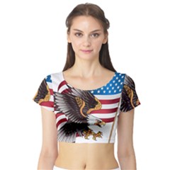 American-eagle- Clip-art Short Sleeve Crop Top by Jancukart