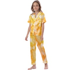 Abstract Sparkling Christmas Day Kids  Satin Short Sleeve Pajamas Set by artworkshop