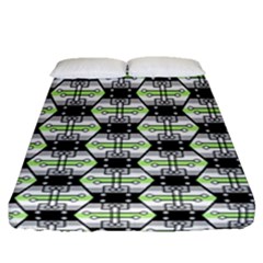 Hackers Town Void Mantis Hexagon Agender Pride Flag Fitted Sheet (queen Size) by WetdryvacsLair