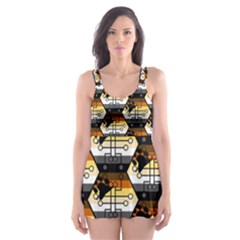 Hackers Town Void Mantis Hexagon Bear Pride Flag Skater Dress Swimsuit by WetdryvacsLair