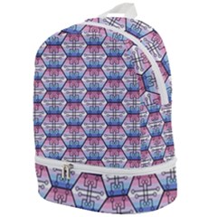 Hackers Town Void Mantis Hexagon Bigender Seven 7 Stripe Pride Flag Zip Bottom Backpack by WetdryvacsLair