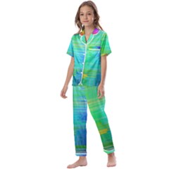 Colors-rainbow-chakras-style Kids  Satin Short Sleeve Pajamas Set by Jancukart