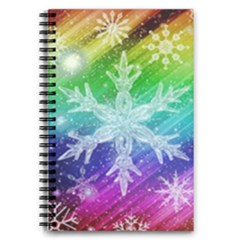 Christmas-snowflake-background 5 5  X 8 5  Notebook by Jancukart